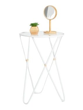 Dormify Rattan Butterfly Accent Side Table with Glass Top